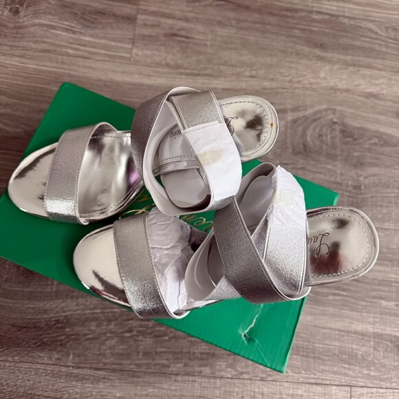 NIB Lauren Lorraine Dallas Ankle-Strap Elastic Dress Stiletto Heels Sandals Sz 9 - Picture 3 of 5